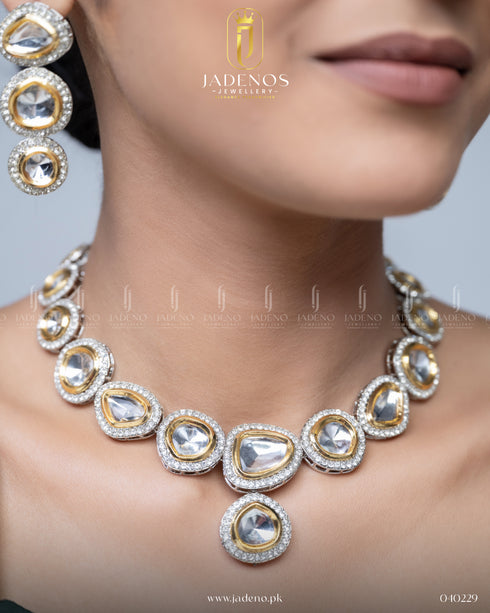 The Indian Uncut Kundan Suroor Necklace Set